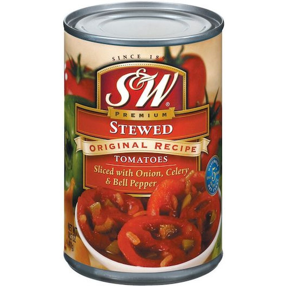 S and W Premium Stewed Original Recipe Sliced Tomatoes, 14.5 Ounce -- 12 per case