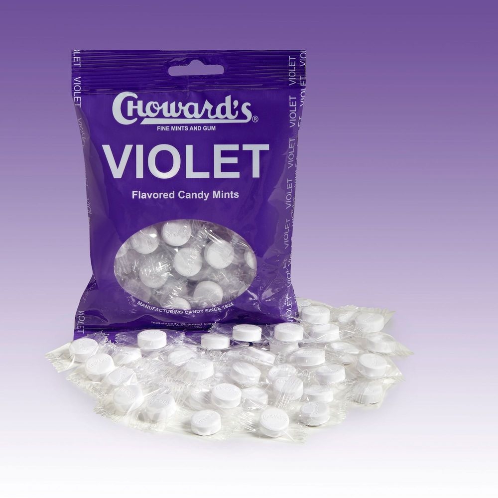 Chowards Violet Mints, 3 Ounce Peg Bag -- 12 per case