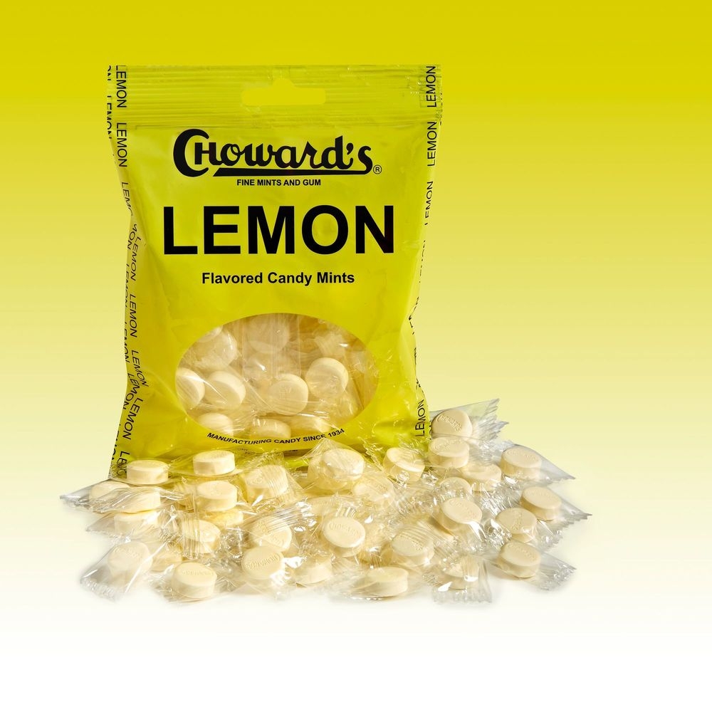 Chowards Lemon Mints, 3 Ounce Peg Bag -- 12 per case