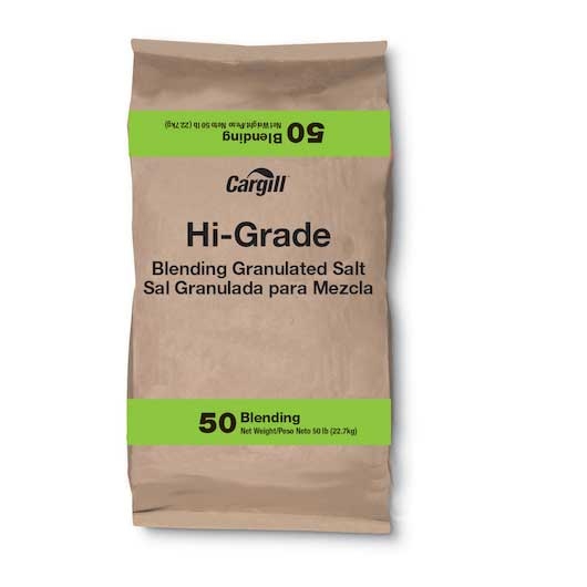 Cargill Hi-Grade Blending Granulated Salt, 50 Pound