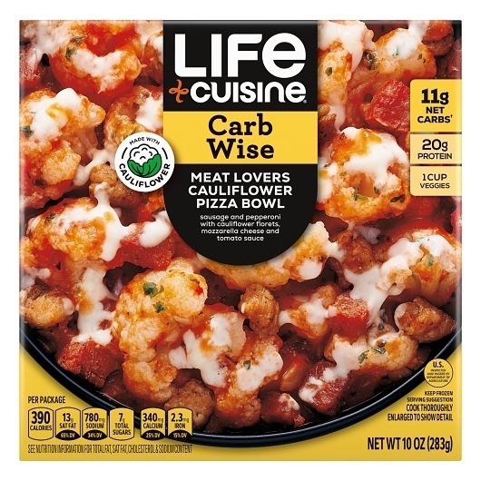 Life Cuisine Frozen Meat Lovers Cauliflower Pizza, 283 Gram -- 10 per case