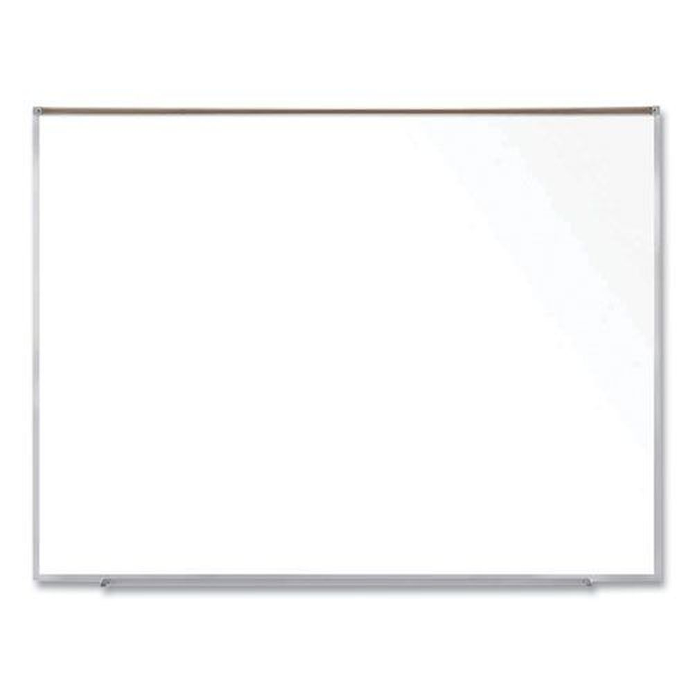 Ghent Magnetic Porcelain Whiteboard with Satin Aluminum Frame and Map Rail, 72.5 x 60.47 inch