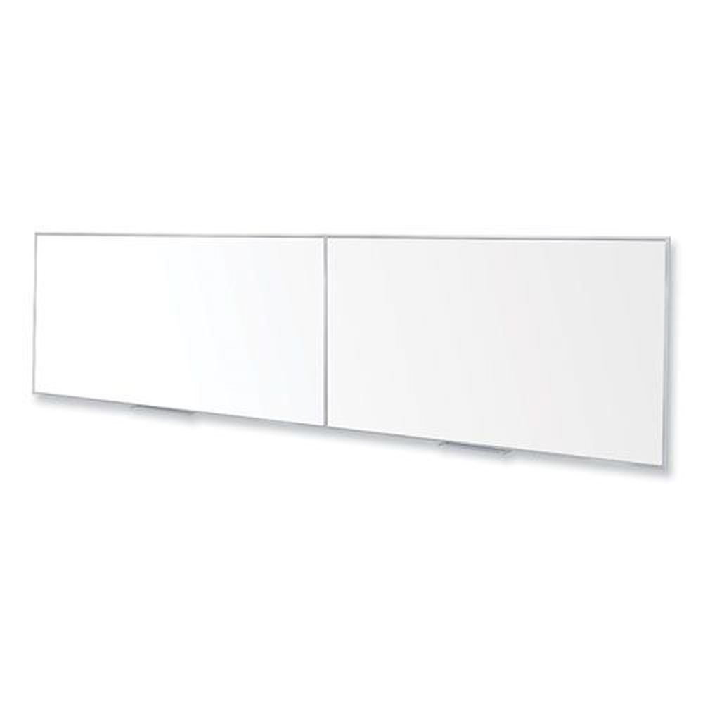 Ghent Magnetic Porcelain Whiteboard with Satin Aluminum Frame, 193 x 48.5 inch