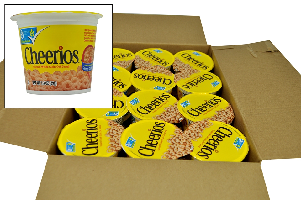 General Mills Cheerios Cereal, 1.3 Ounce In A Cup - Toasted Whole Grain Oat Cerel, -- 60 per case.
