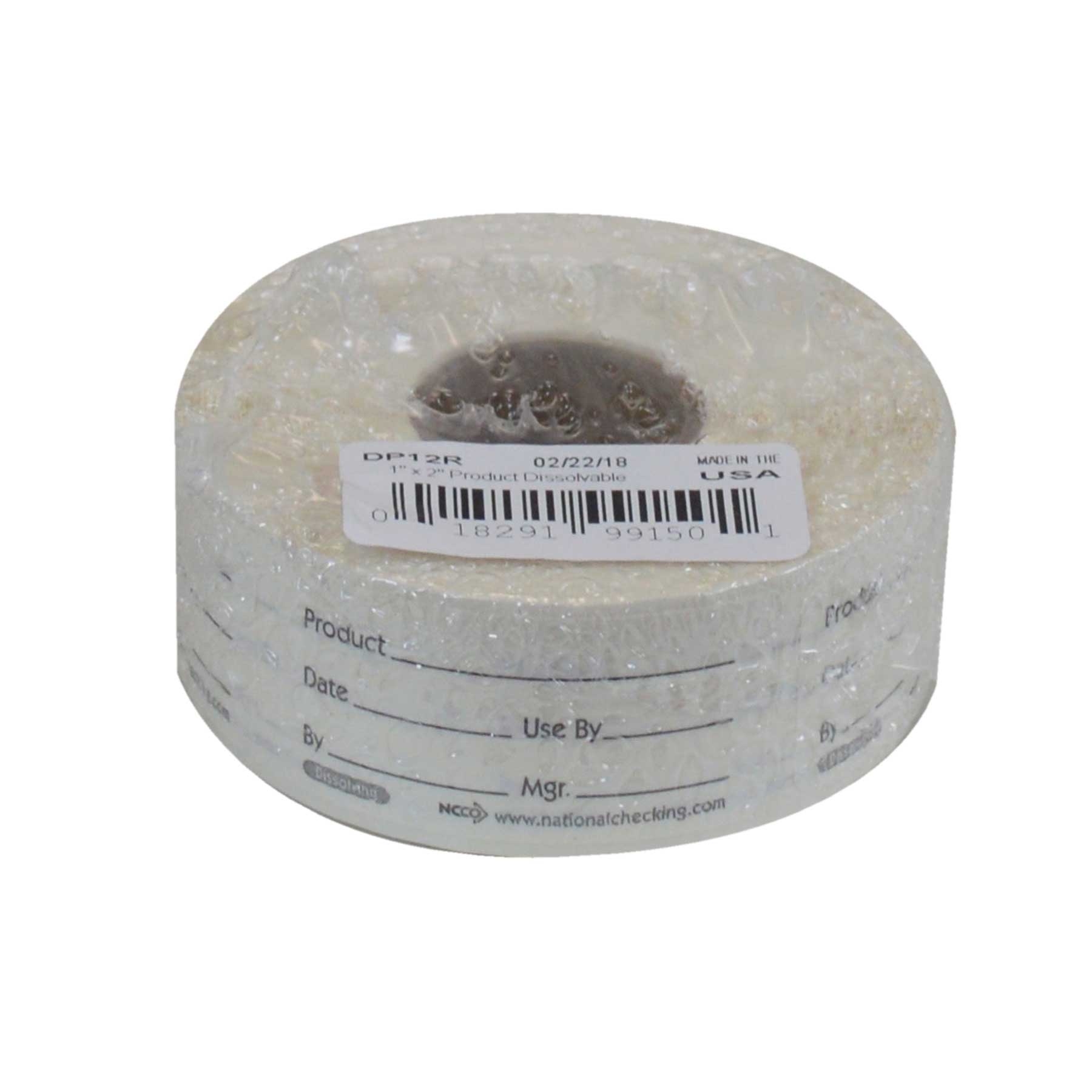 National Checking Company Dateit Product Dissolvable Label, 1 x 2 inch -- 500 per case.