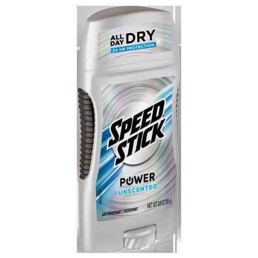Speed Stick Power Unscented Antiperspirant Deodorant, 3 Ounce -- 12 per case