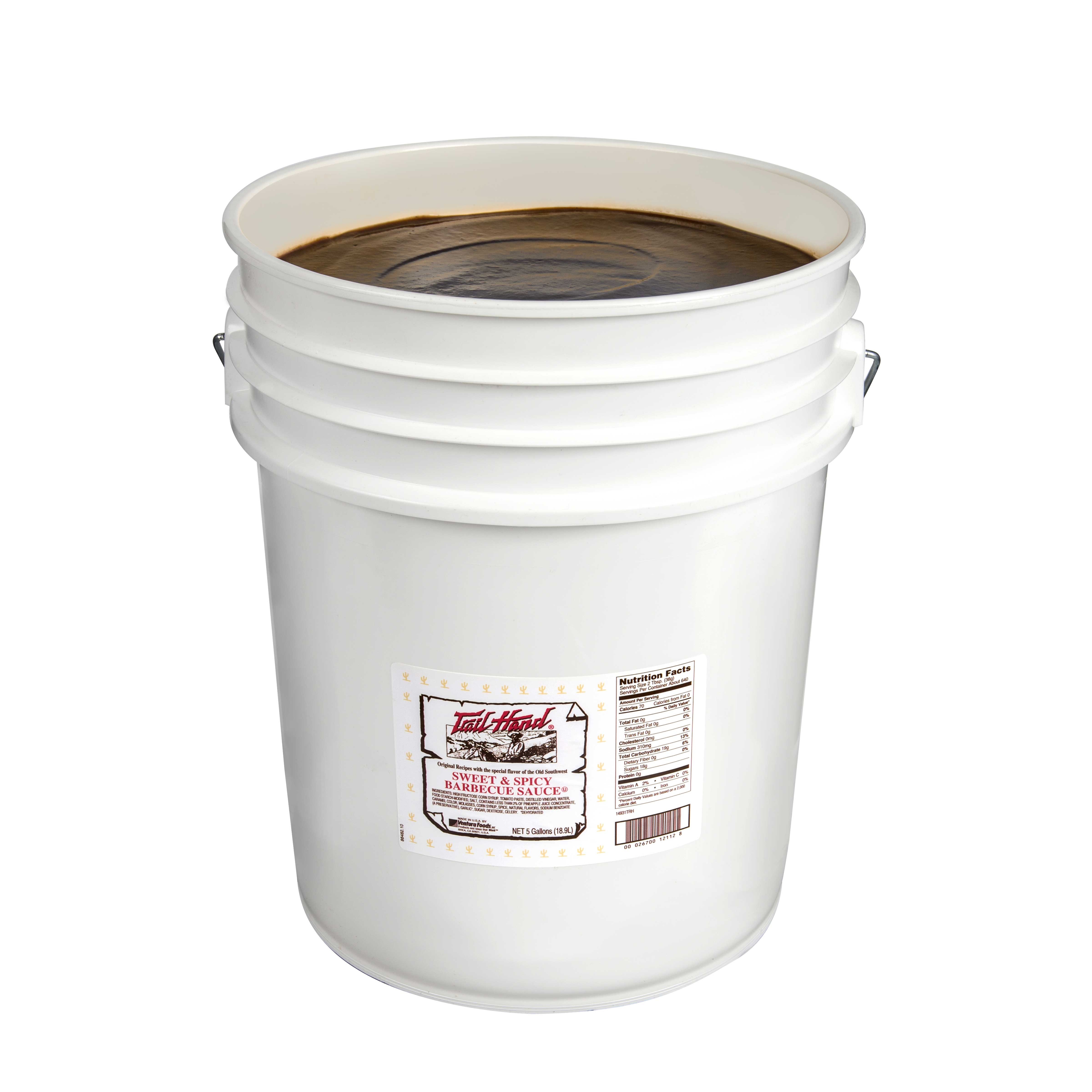 Trail Hand Sweet and Spicy Barbeque Sauce, 5 Gallon.