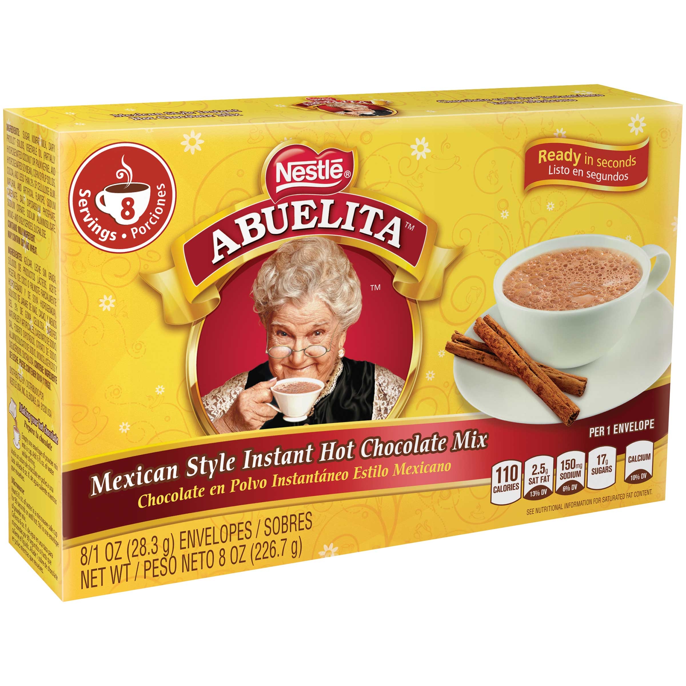 Nestle Abuelita Instant Hot Chocolate Beverage Powder, 8 Ounce -- 12 per case.