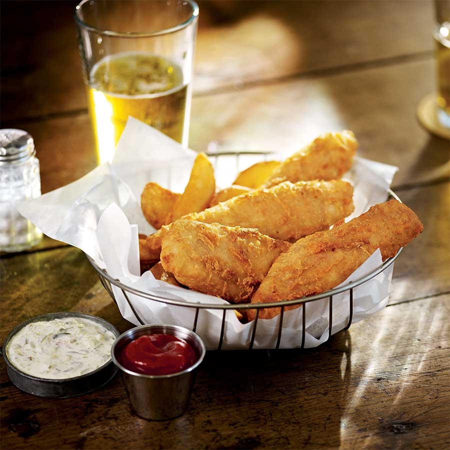 Trident Seafoods Golden Ale Battered Pollock Fillet, 2 Ounce Pieces, 10 Pound