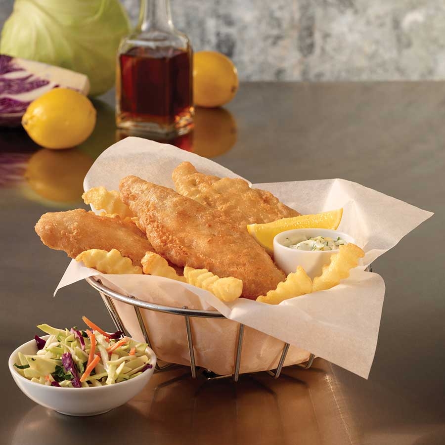 Trident Seafoods Golden Ale Battered Pollock Fillet, 3 Ounce Pieces, 10 Pound