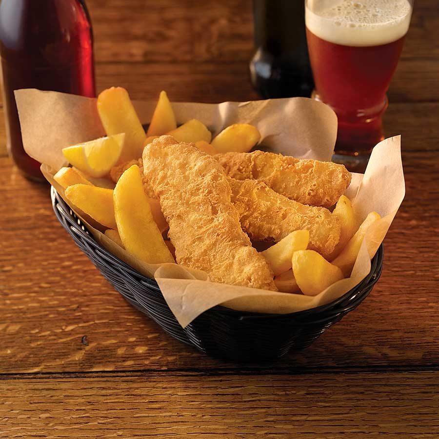Trident Seafoods Golden Ale Battered Haddock Fillet, 2 Ounce Pieces, 10 Pound