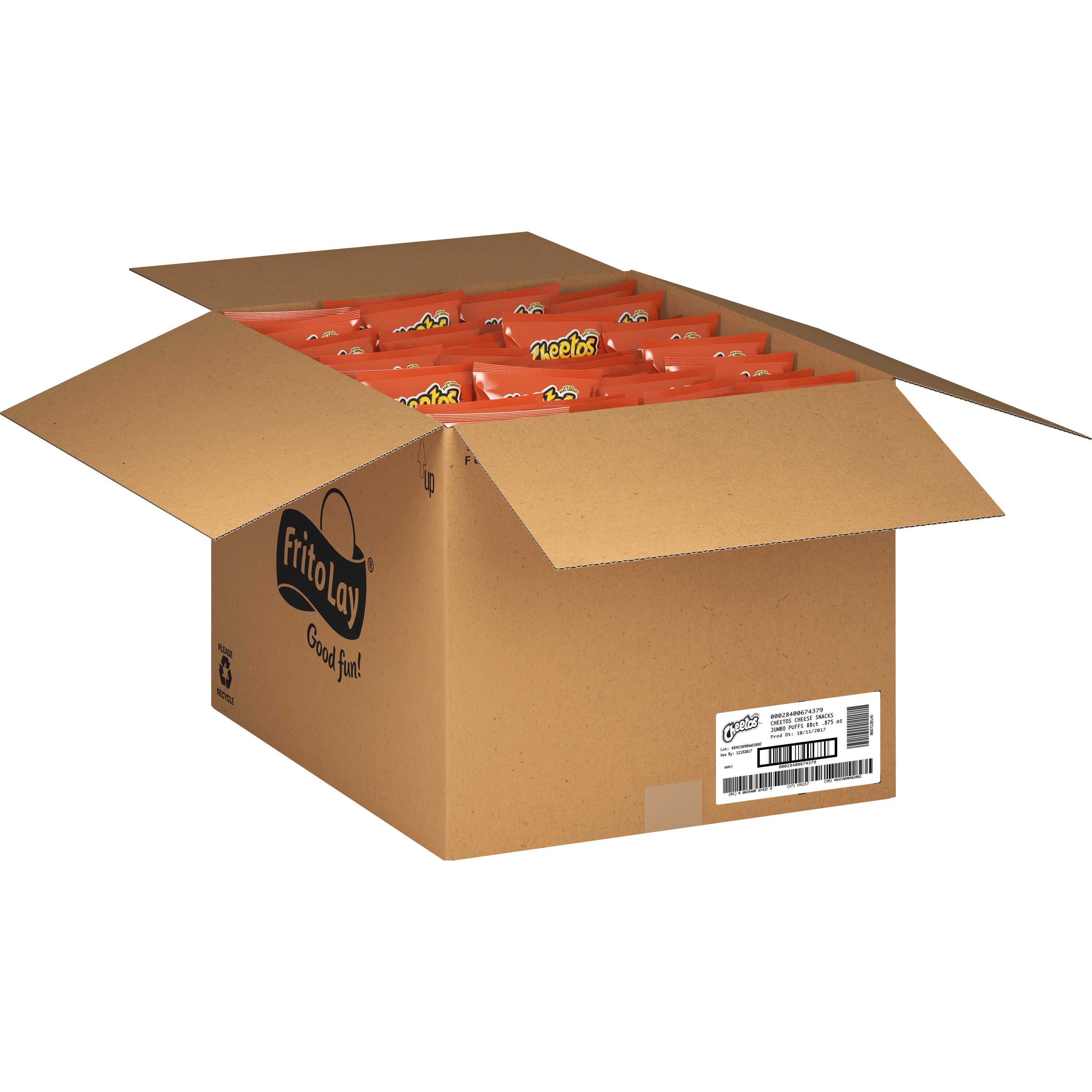 Cheetos Jumbo Puffs Cheese Flavored Snacks, 0.875 Ounce -- 88 per case.