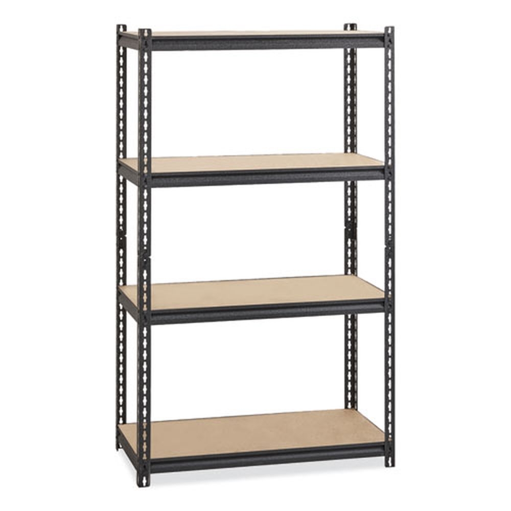 Hirsh Industries Iron Horse 2300 Black Four-Shelf Rivet Shelving, 36 x 18 x 60 inch