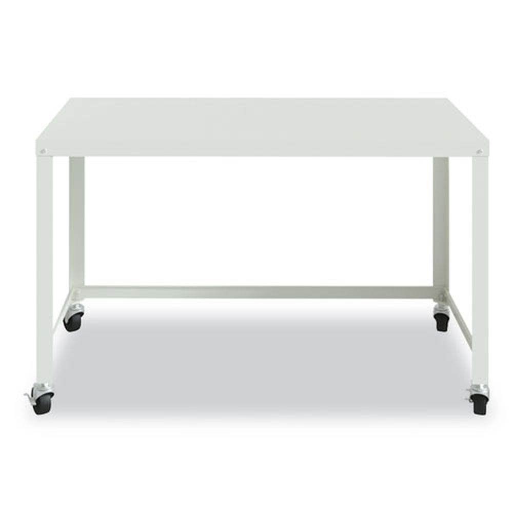 Hirsh Industries White RTA Mobile Desk, 47.45 x 23.88 x 29.6 inch