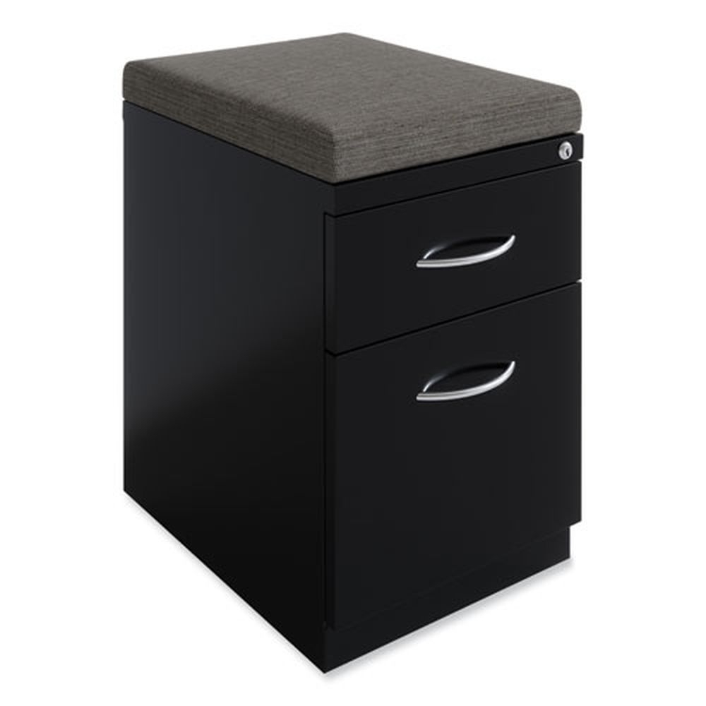 Hirsh Industries Arch Pull 20 Deep 2-Drawer Box/File Letter Black Mobile Pedestal File, 15 x 19.88 x 23.75 inch