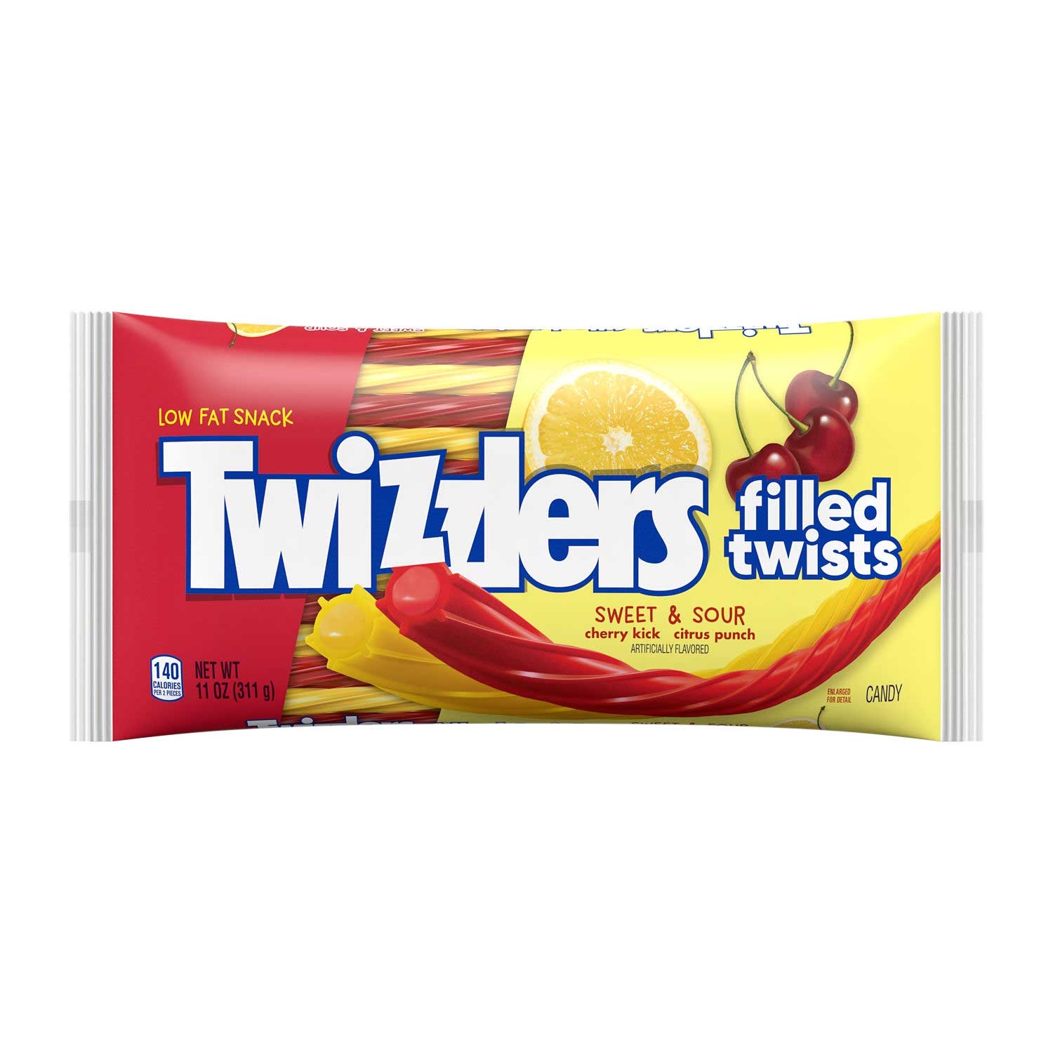 Twizzlers Sweet and Sour Flavored Filled Twists Candy, 11 Ounce -- 18 per case