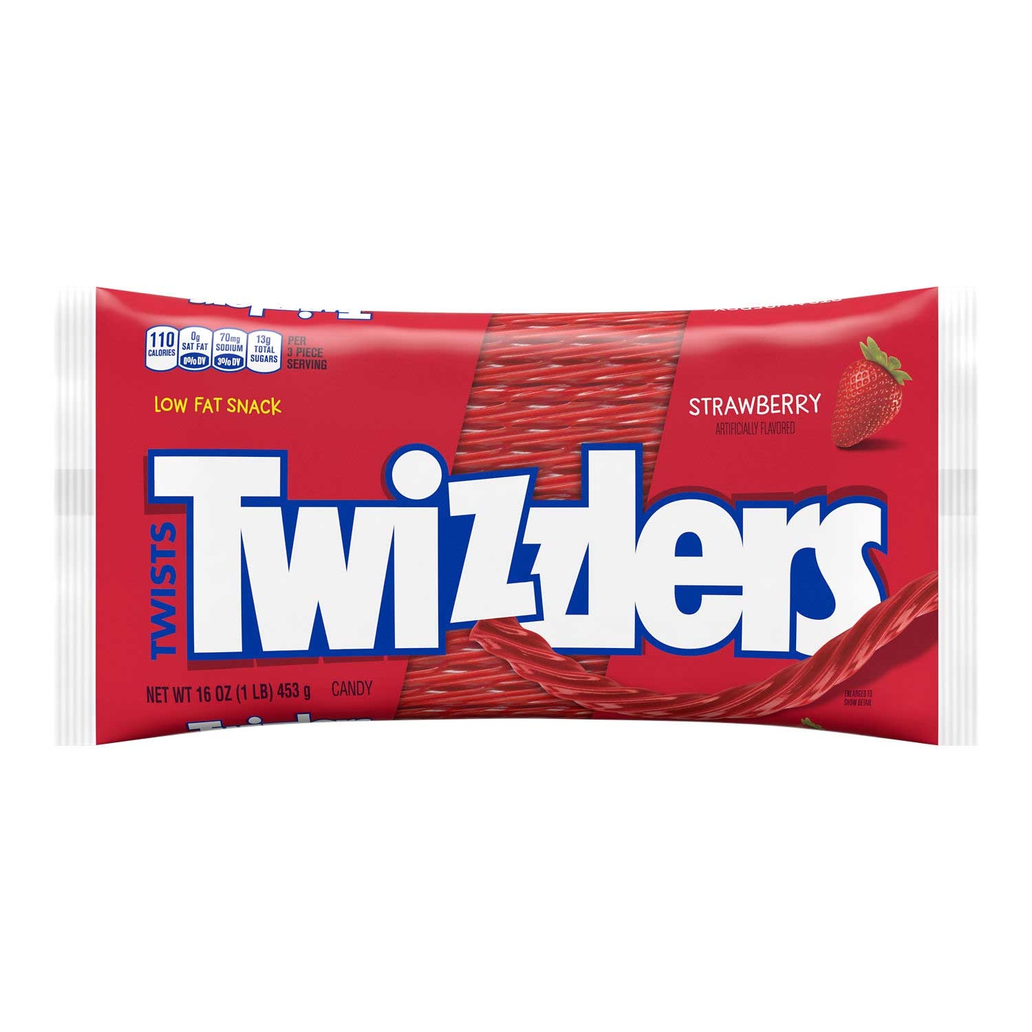 Twizzlers Strawberry Twist Candy - Laydown Bag, 16 Ounce -- 28 per case