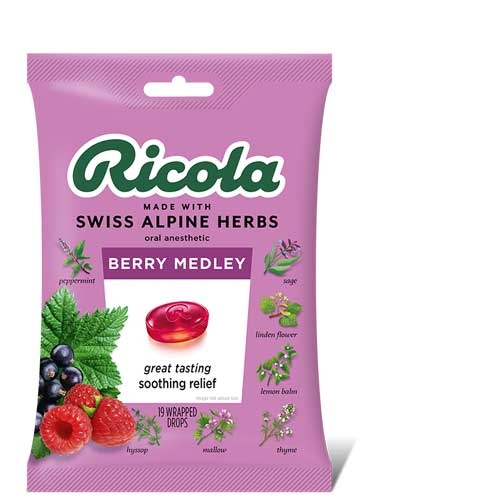 Ricola Berry Medley Cough Drops, 19 count -- 48 per case