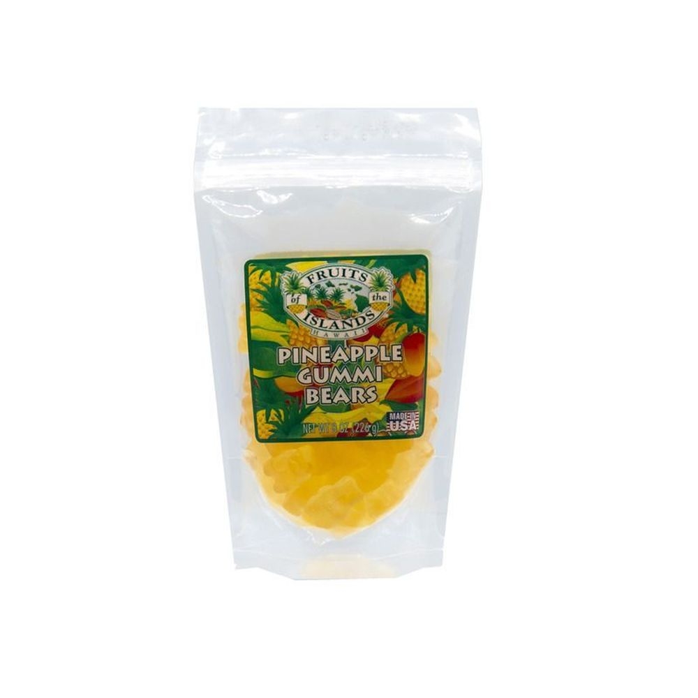 Fruits of the Islands Pineapple Gummy Bear, 8 Ounce -- 36 per case