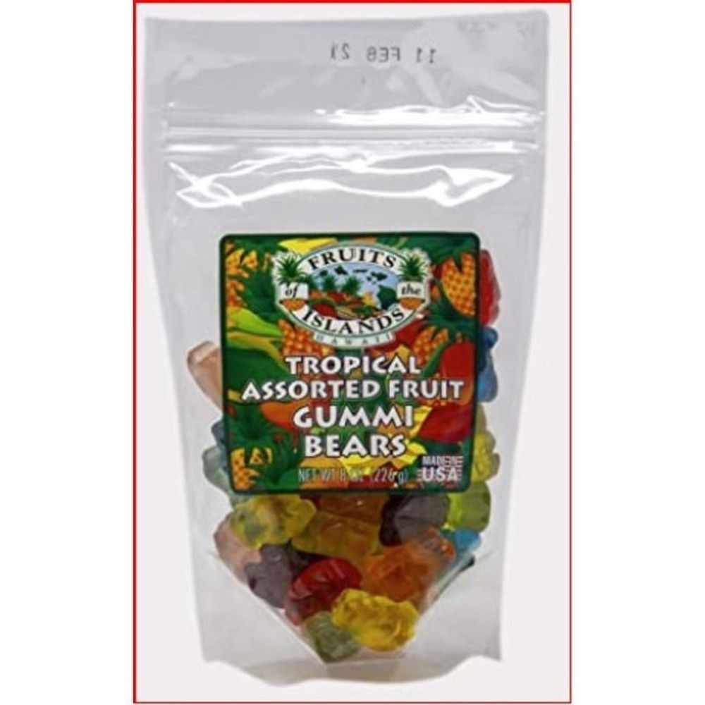 Fruits Of The Islands Assorted Fruits Tropical Gummy Bear, 8 Ounce -- 36 per case