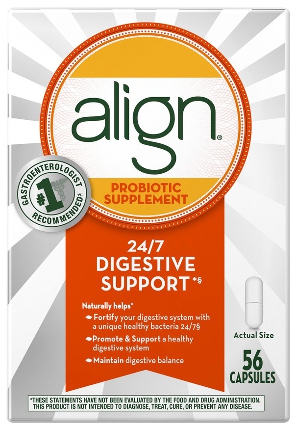 Align Probiotic Supplement Capsules, 56 count per pack -- 12 per case.