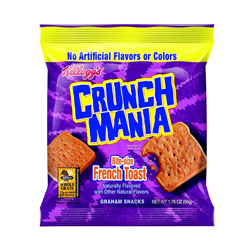 Kelloggs Crunchmania French Toast Graham Snacks - 1.76 oz. package, 100 per case