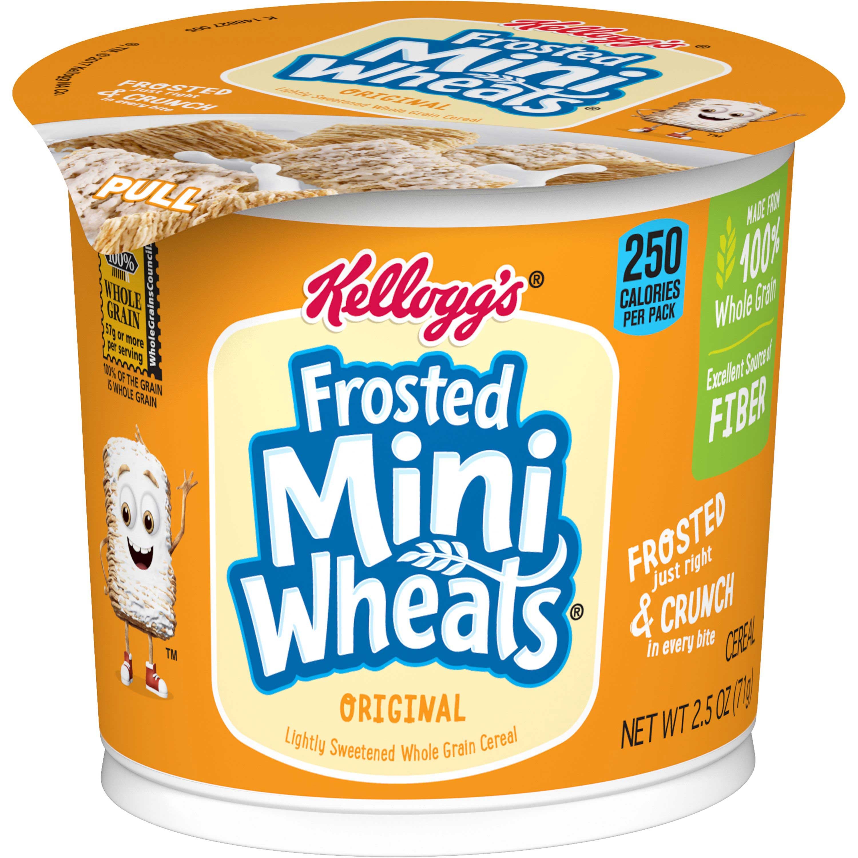 Kelloggs Frosted Mini-Wheats Bite Size Cereal Biscuit, 2.5 Ounce -- 60 per case.