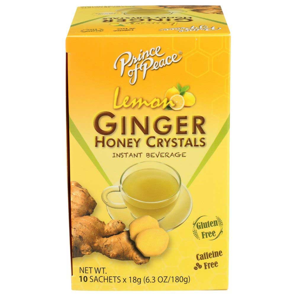 Prince of Peace Lemon Ginger Honey Crystals Instant Beverage, 10 bags -- 6 per case