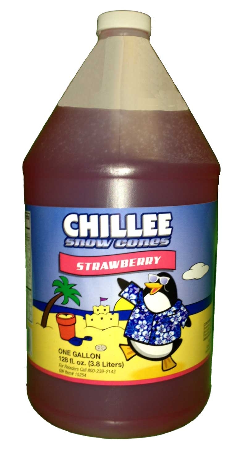 Chillee Snow Cone Strawberry Syrup, 1 Gallon -- 4 per case.