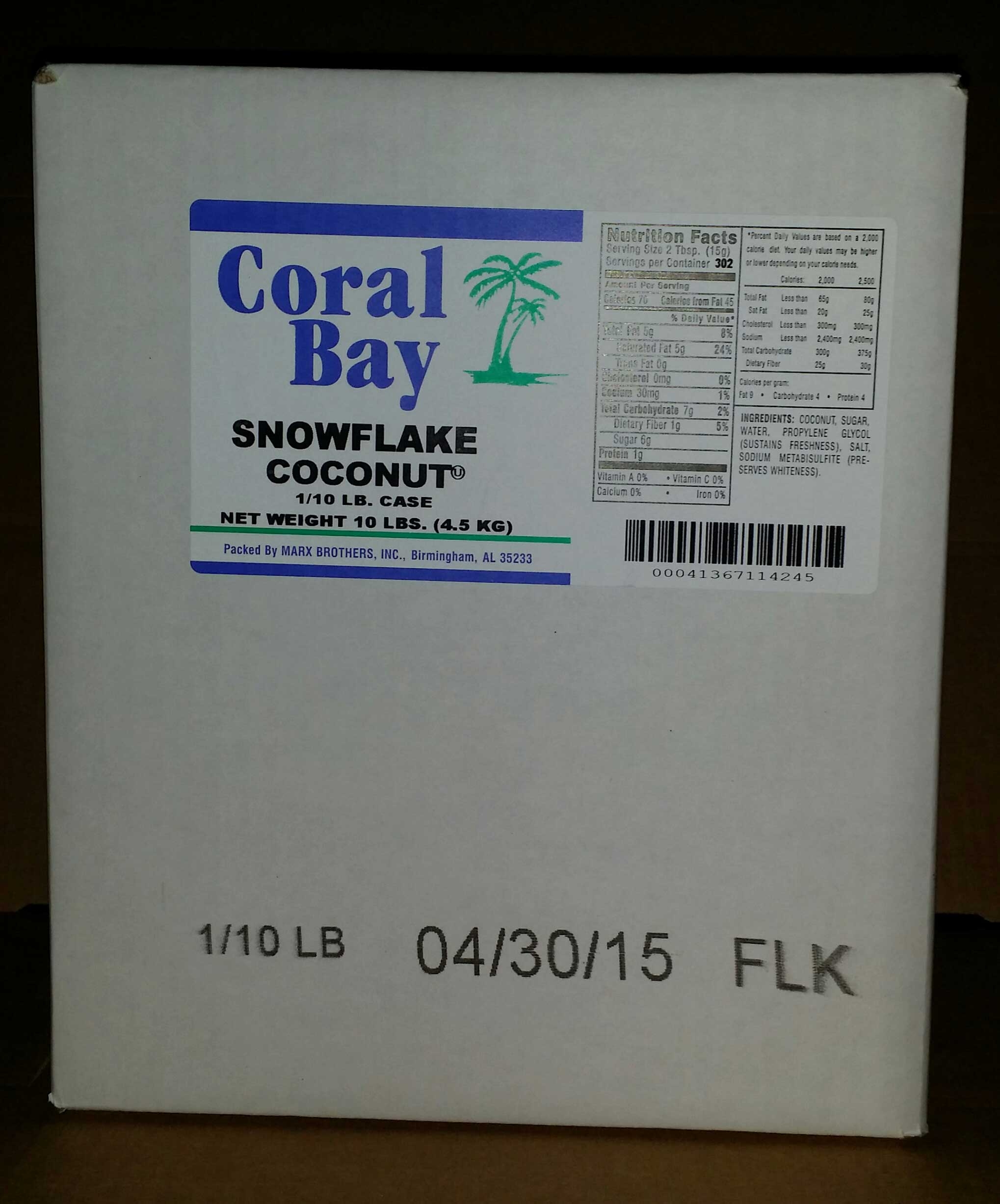 Coconut Coral Snowflake 10 Pound