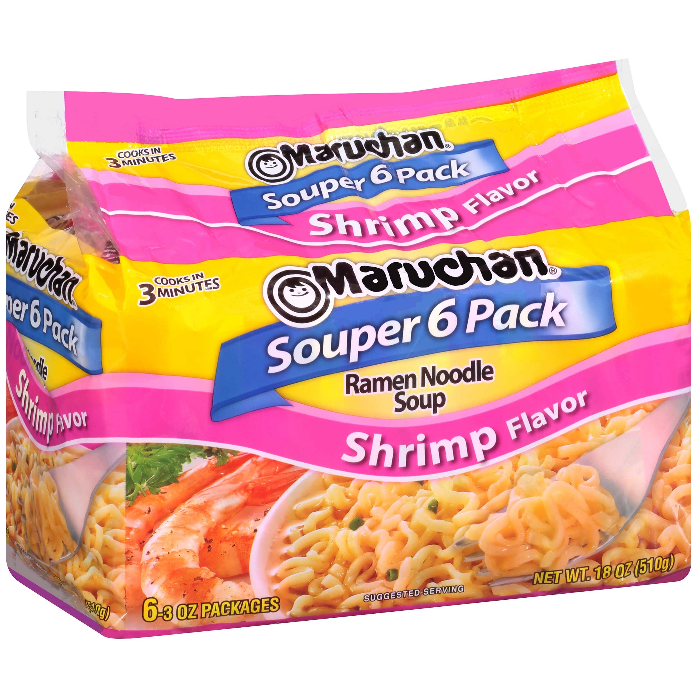 Ramen Souper Maruchan Shrimp Flavor Ramen Noodle Soups, 18 Ounce -- 4 per case