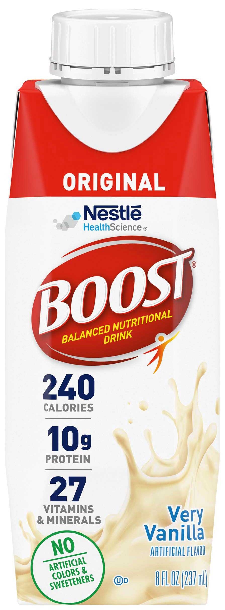 Nestle Boost Very Vanilla Adult Balanced Nutritional Drink, 8 Fluid Ounce -- 24 per case