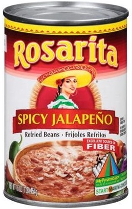 Rosarita Spicy Refried Beans, 16 Ounce -- 12 per case