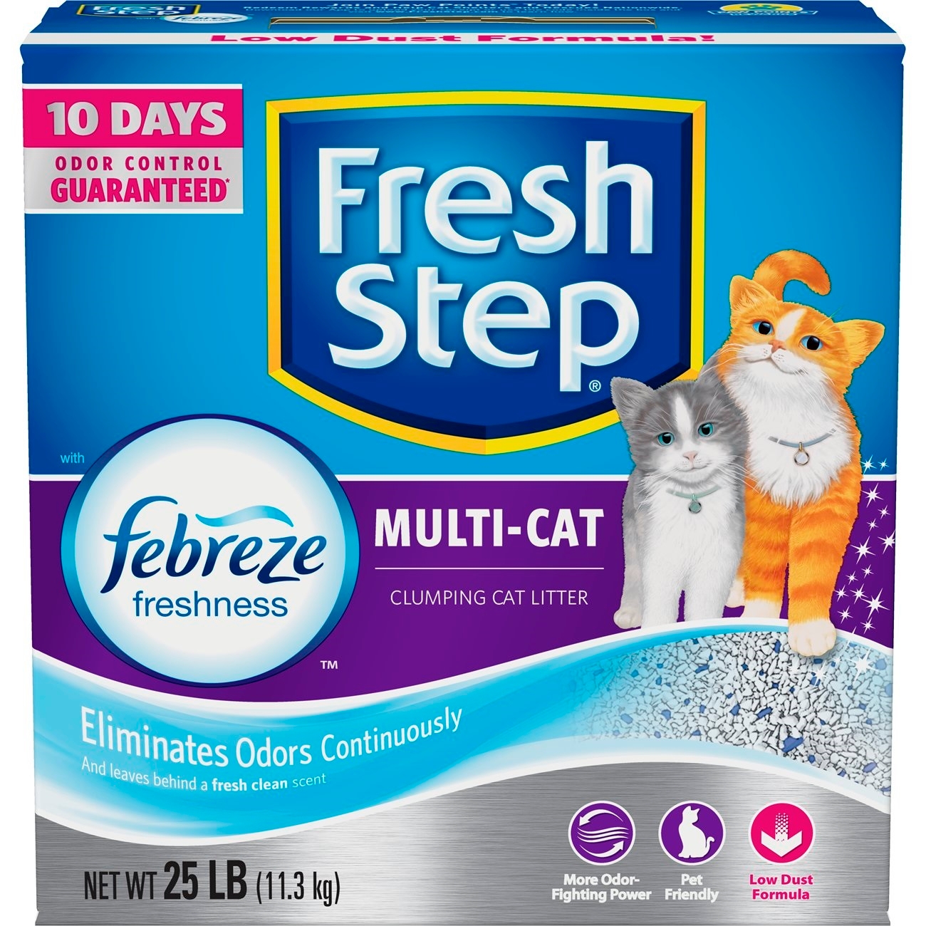 Fresh Step Multi Cat Scented Scoopable Cat Litter, 25 Pound.