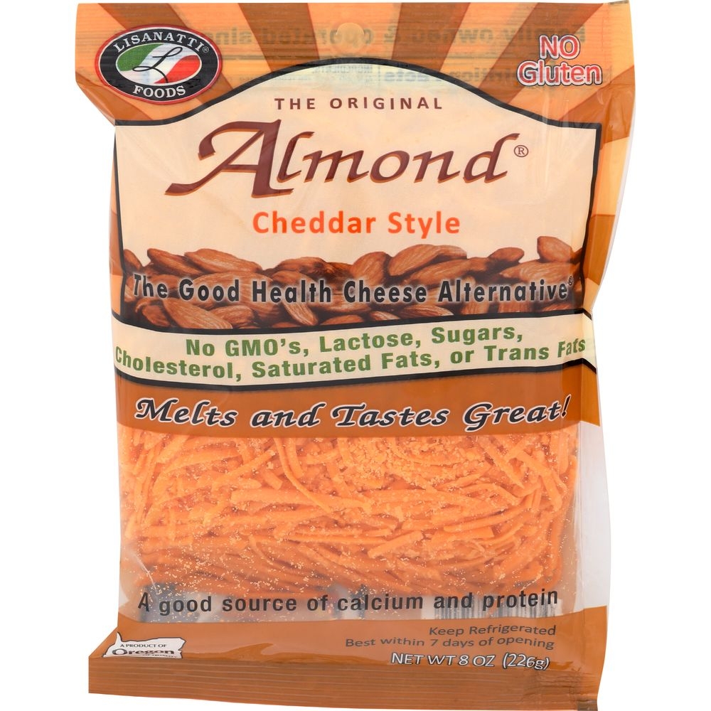 Lisanatti Cheddar Style Almond Shred, 8 Ounce -- 12 per case.
