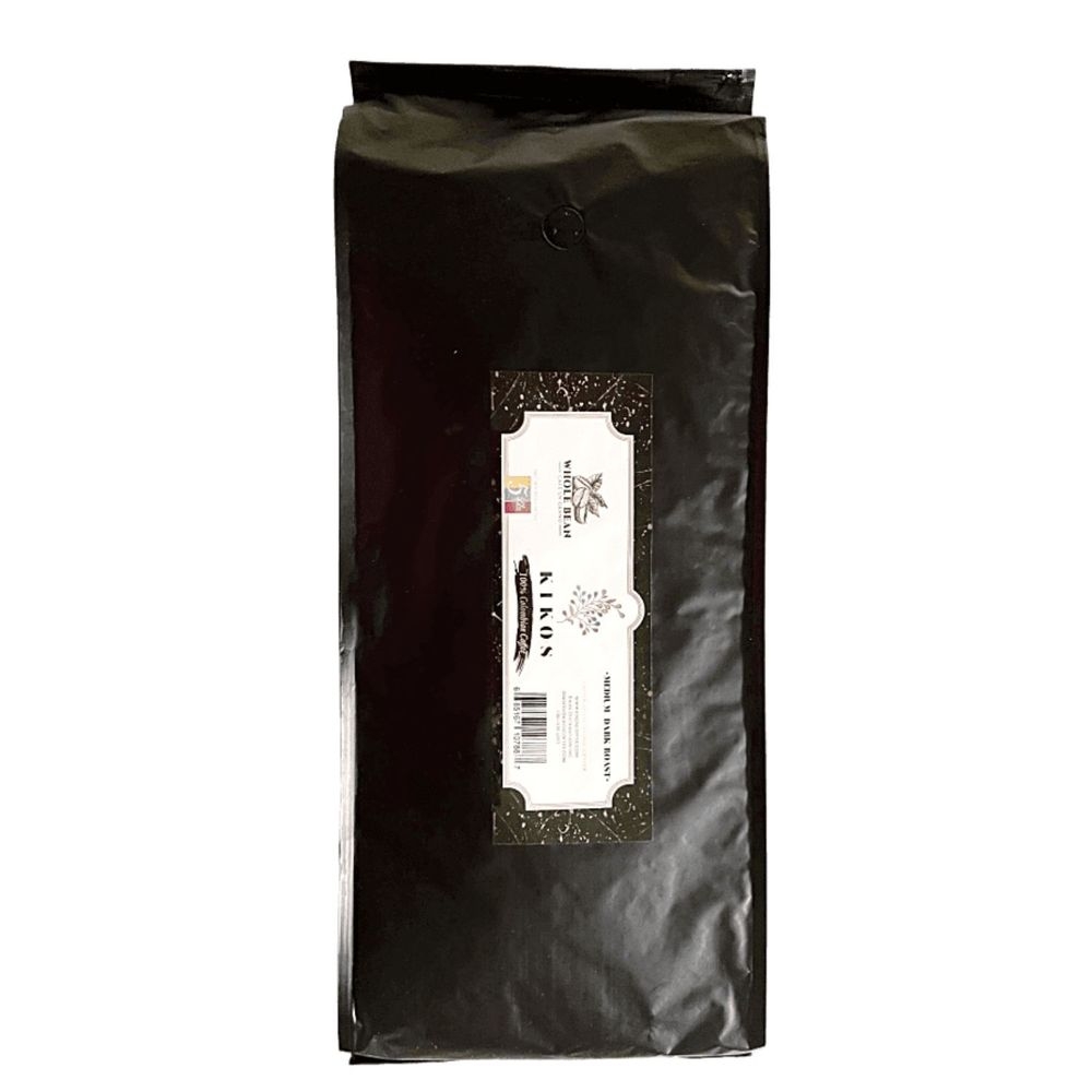 Kikos Dark Roast Whole Bean Columbian Coffee, 5 Pound -- 8 per case