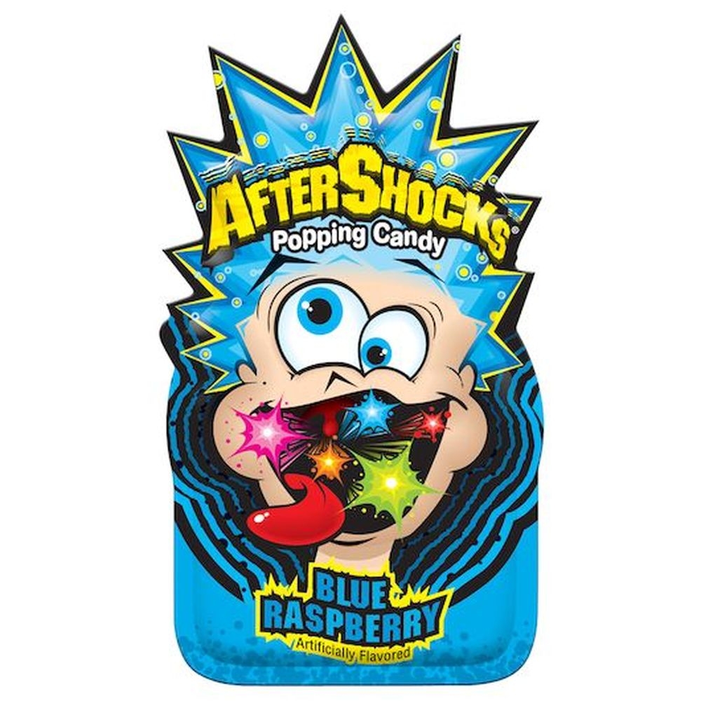 Aftershocks Blue Raspberry Popping Candy - 24 per pack -- 8 packs per case