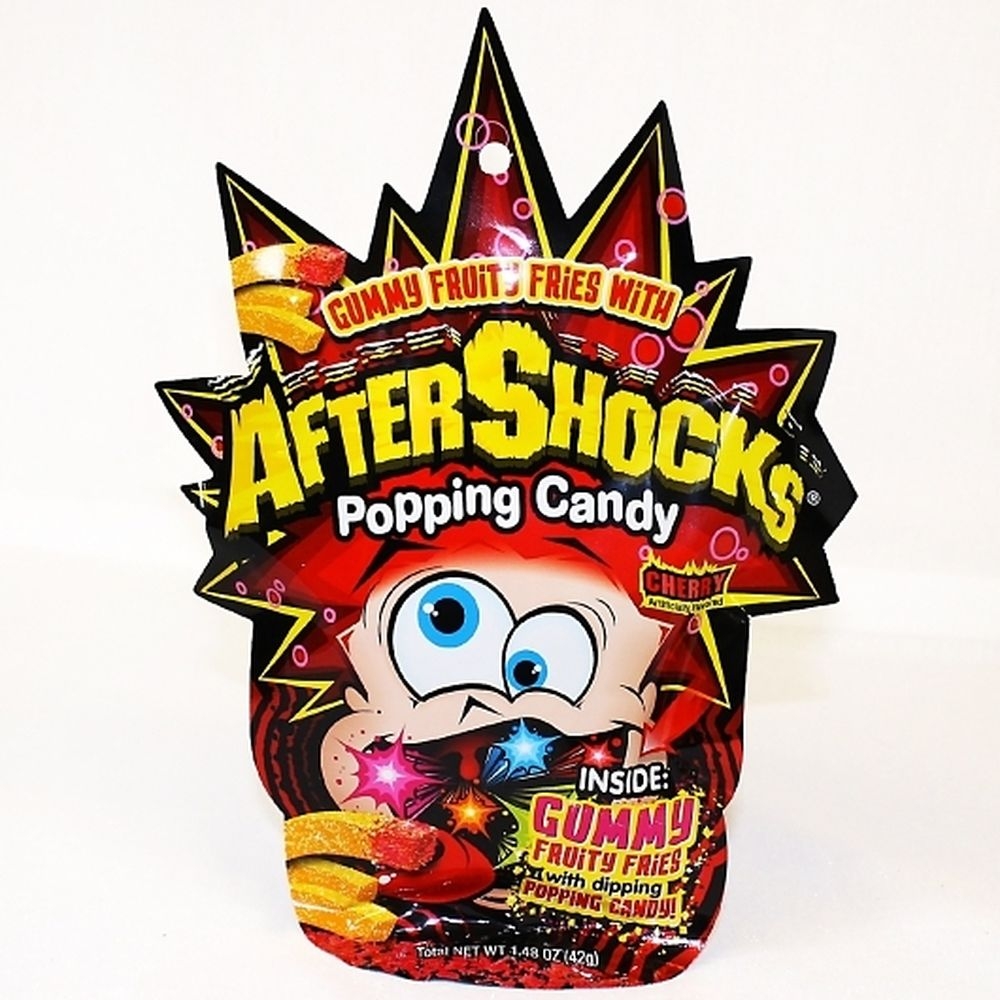 Aftershocks Gummy Fruity Fries with Cherry Popping Candy Dip, 1.48 Ounce -- 32 per case