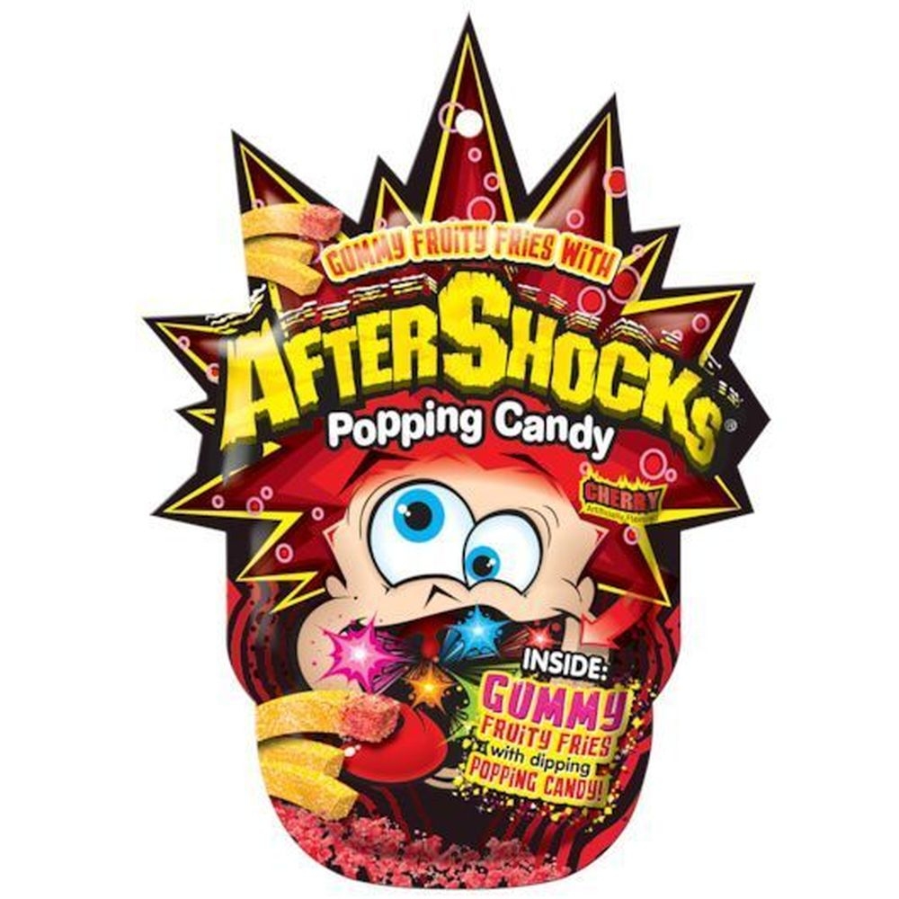 Aftershocks Gummy Fruity Fries with Cherry Popping Candy Dip - Clip Strip, 1.48 Ounce -- 48 per case