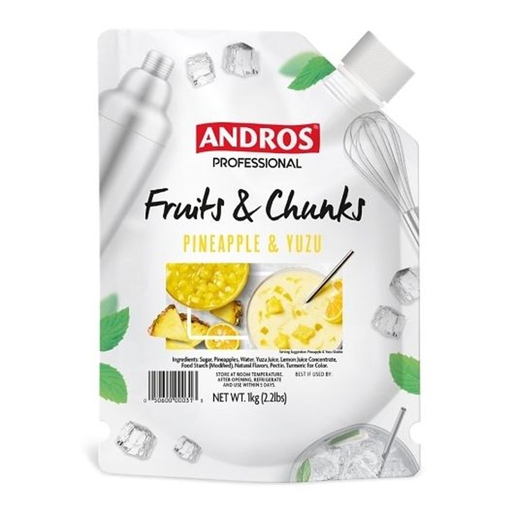 Andros Professional Pineapple and Yuzu Fruit Chunks, 2.2 Pound -- 6 per case