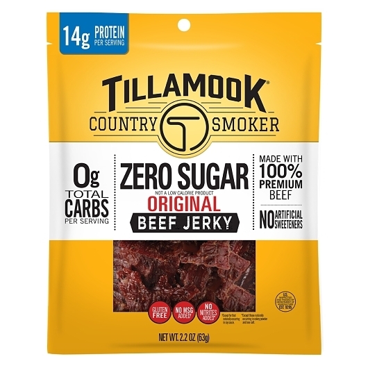 Tillamook Country Smoker Zero Sugar Original Beef Jerky, 2.2 Ounce -- 8 per case