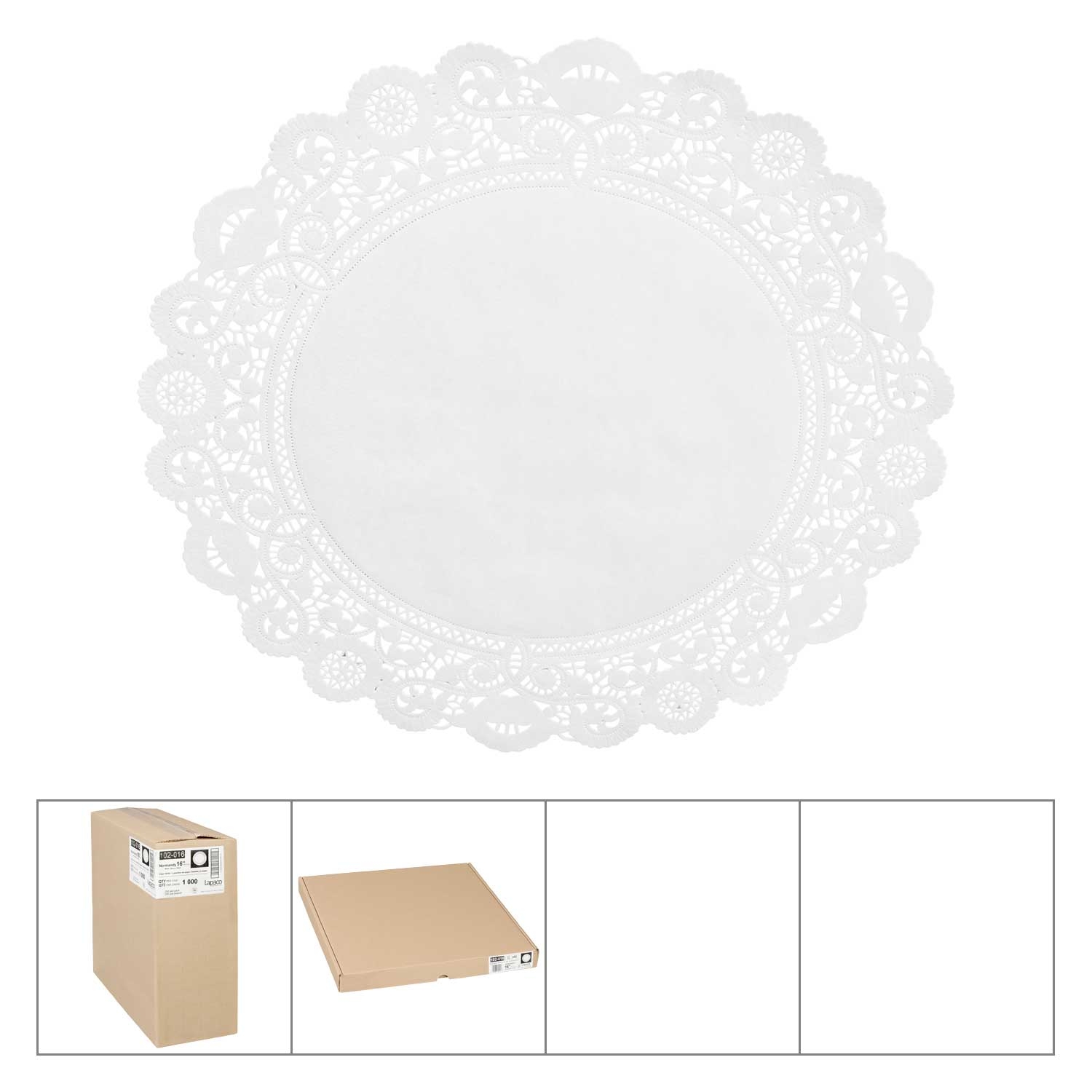 Lapaco Normandy Lace White Paper Doilie, 16 inch -- 1000 per case.
