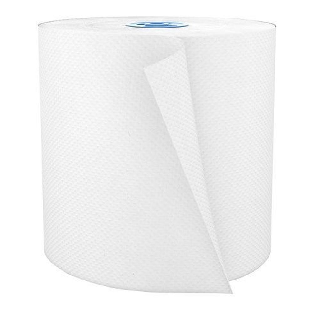 Cascades PRO Perform Compostable 1-Ply White Hardwound Roll Paper Towel, 7.5 inch x 775 Feet -- 6 rolls per case.