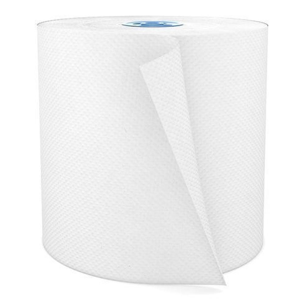 Cascades PRO Signature Compostable 1-Ply White Hardwound Roll Paper Towel, 7.5 inch x 775 Feet -- 6 rolls per case.