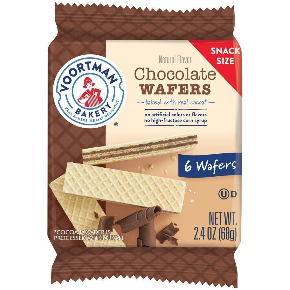 Voortman Snack Size Chocolate Wafer, 2.4 Ounce -- 72 per case