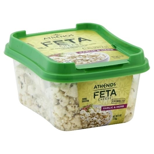 Athenos Crumbled Garlic and Herbed Feta Cheese, 6 Ounce -- 12 per case