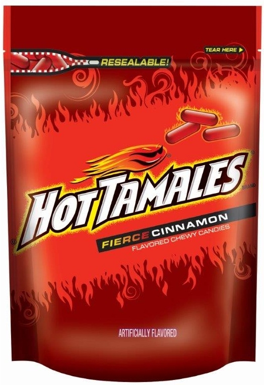 Hot Tamales Fierce Cinnamon Chewy Candy, 10 Ounce Stand Up Bag -- 8 per case.