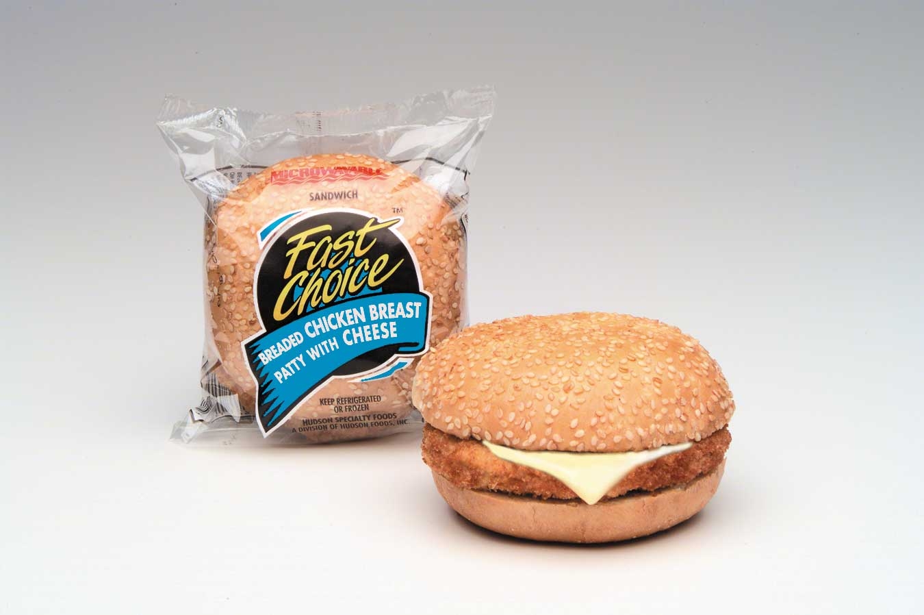 Advance Pierre Fast Choice Breaded Chicken Breast Sandwich with Cheese, 5.31 Ounce -- 12 per case.