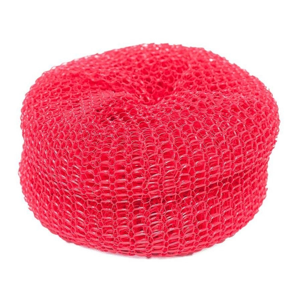 ACS Plastic Red Mesh Power Scrubber, 4.5 inch -- 24 per case.