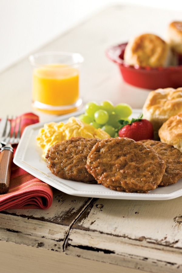Odoms Tennessee Pride Fully Cooked Trimmed Fried Formed Sausage Patty, 12 Pound.